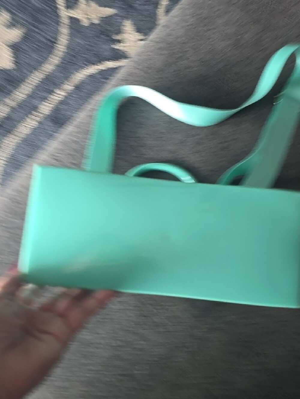 Mint Green Women’s Jelly Tote Bag with Detachable Strap - Picture 5 of 6
